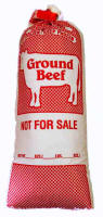 Groud Beef Freezer Bag.  This is how the bag looks after stuffing 1 lb. of meat in to it.